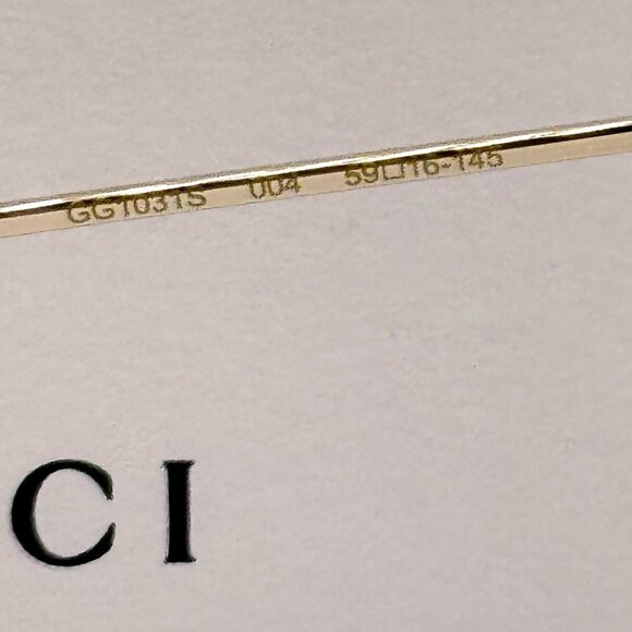 NEW GUCCI SUNGLASSES GG1031S 004 GOLD/BLUE WOMEN EYEWEAR GUCCI PLUS EARRINGS